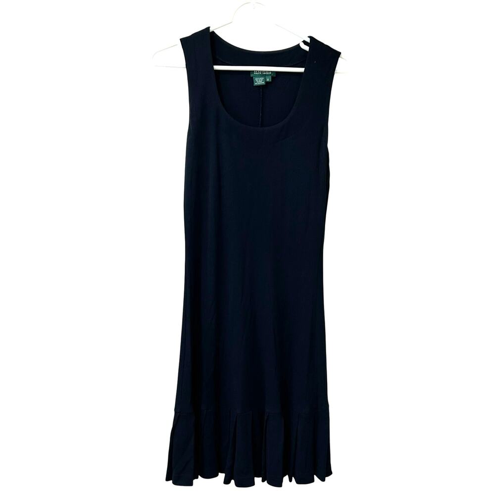 Lauren Ralph Lauren Women Small Black Sleeveless Pleated Bottom Dress Whimsigoth